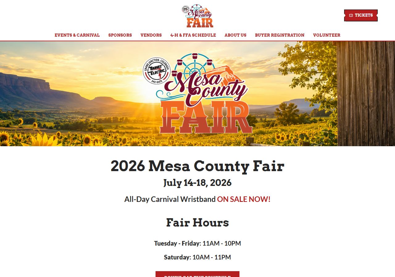 Full-page capture of the Mesa County Fair website