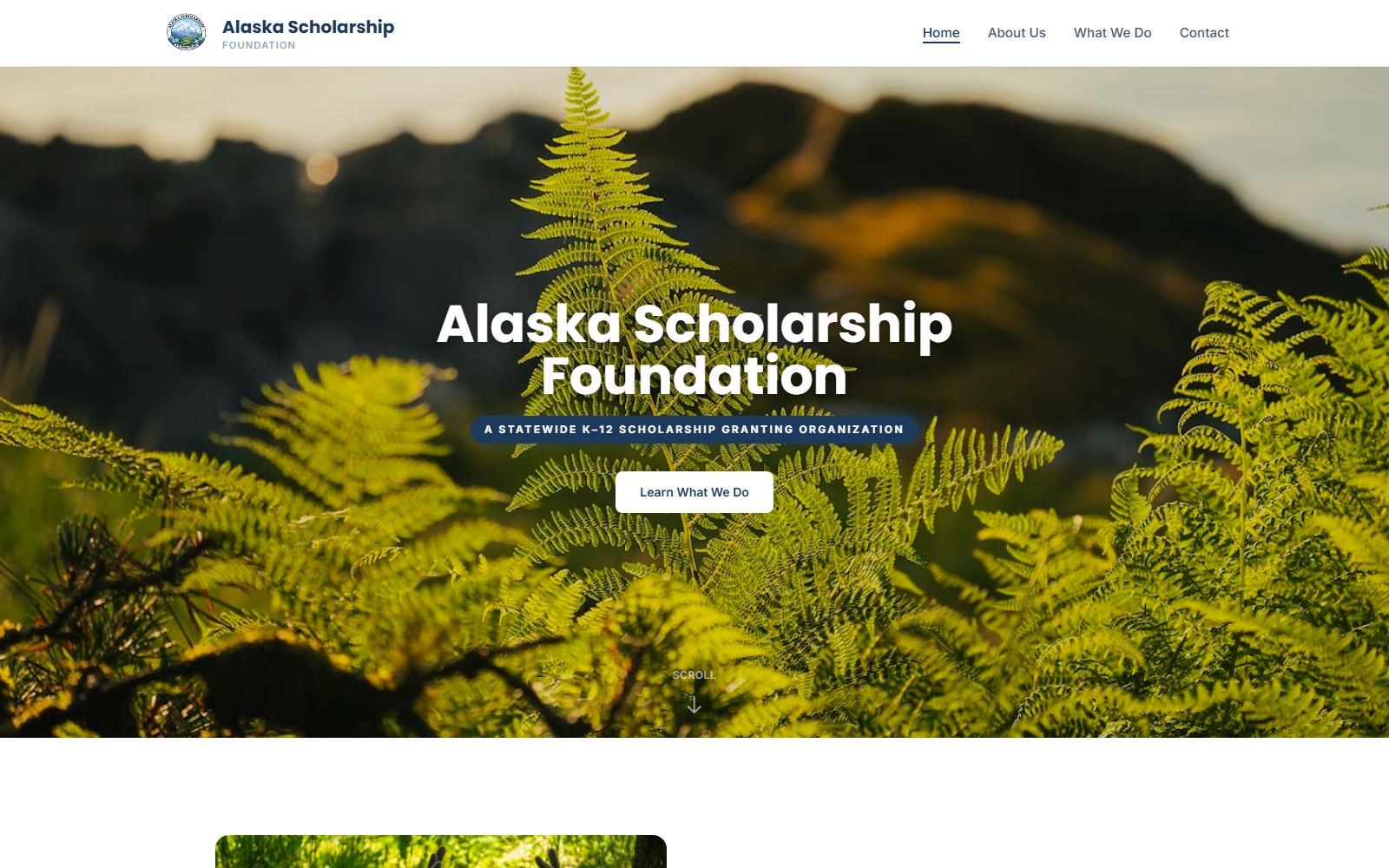 Full-page capture of the Alaska Scholarship Foundation website