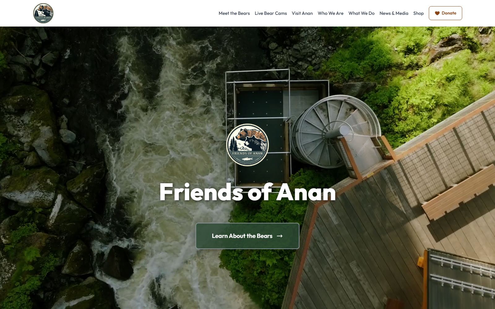 Full-page capture of the Friends of Anan website
